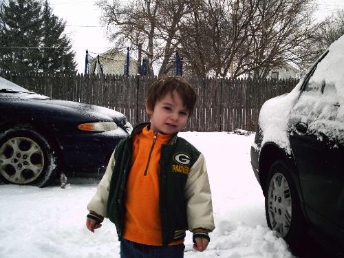 Drake in the Snow - Drake playing in the snow while i was clearing off my car..