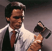patrick bateman - christian Bale in his breakthrough performance in AMERICAN PSYCHO