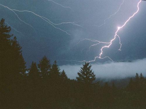Thunderstorm - lightening dances across the sky