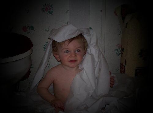 Caleb - Caleb is in the toilet paper
