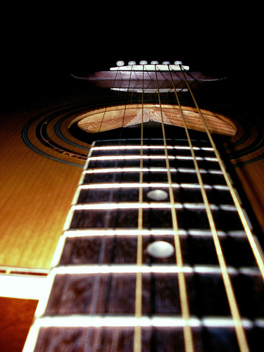 Acoustic Guitar - This pic was taken by me one night, was kinda in a photographic mood. By the way its my guitar ;)