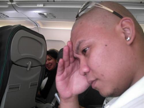 Serious side - on a plane thinking hard