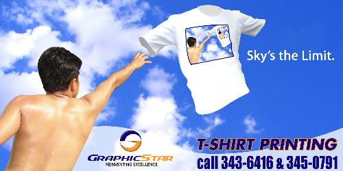 Sky's the limit - My original concept on our billboard ad which increases our t-shirt printing division to more than 60% from our original sales.  Its up for everyone to tell me your story about this ad. Tell me what ya think?