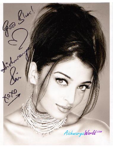 Aishwarya Rai - It is the Autographed photo Aishwarya Rai. The famous actress of bollywood.