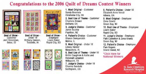 St Jude's Quilt of Dreams - I think this is great. These are the winners of the 2006 contest.
 