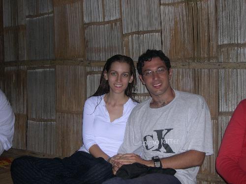 Me and my love - Trekking in thailand - 2006. It is a hut in the middle of the jungle where we stopped for the night. 