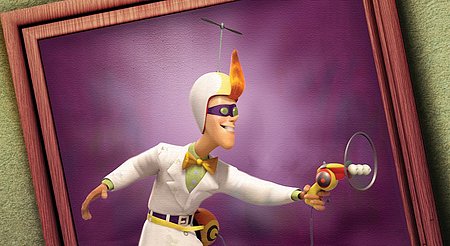 meet the robinsons - The story begins with Lewis, a boy genius with a love of gizmos and gadgets and an undying hope of finding the family he never knew. But Lewis' journey is about to take him to a place even he couldn't have imagined, a place where the impossible no longer exists: the future. When Lewis encounters a mysterious stranger named Wilbur Robinson, he's in for the time-travel of his life and will be whisked off to meet a family unlike any other -- the sublimely fun and futuristic Robinsons -- who will help him to discover a series of amazing and heartfelt secrets about his own limitless potential. But his incredible trip will also bring him into conflict with a villain who gives evil a bad name: the bungling Bowler Hat Guy, who steals Lewis' only way home. Filled with unforgettable characters, clever contraptions, classic villains and all kinds of eye-popping exuberance, MEET THE ROBINSONS continues in the beloved Disney legacy of looking ahead to a dazzling world of tomorrow -- as it unfolds a story about believing in family, yourself and the wide-open future.