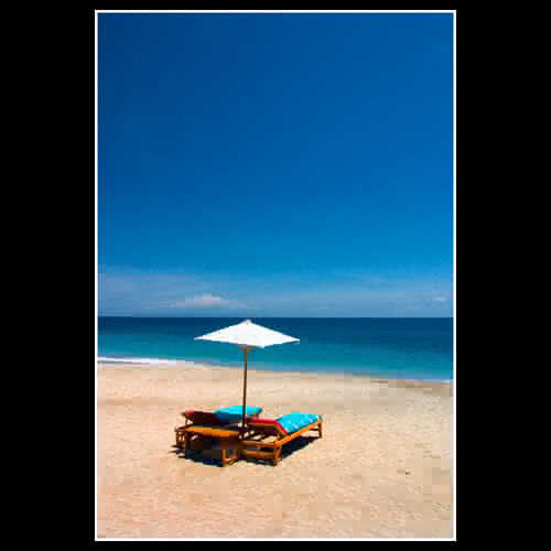 bali beach - a beach in bali with blue sky and white sand an atmosphere to relax
