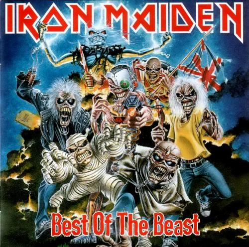 Iron Maiden - Best of the Beast - This is the album cover of a greatest hits compilation called 'Best of the Beast' that contains songs from almost all of Iron Maiden's long musical career.