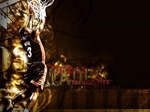 Slam dunk 360 - D-Wade slam the ball with his 360 dunk.