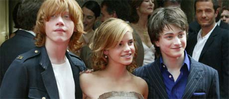 Lead characters of harry potter - the lead star of the movie harry potter, attending a premier in new york.