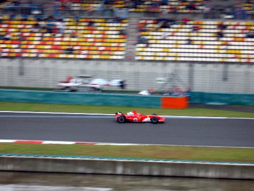 Schumi in China, 2006 - This photo was taken in 1st October, 2006. Ths car belonged to Michael Schumacher. After about one and a half hours, Michael won the champion of Chinese Grand Prix. This is his 91st and last champion, because after season 2006, he retireed from F1 race.