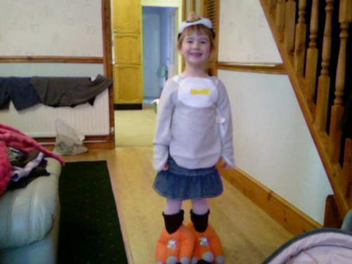 Happy Feet! - This is my 5 year old niece at Christmas, dressed up in her new Happy Feet outfit!