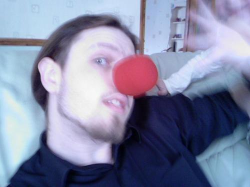 Red Nosed Ryan - This is my boyfriend sporting a fabulous oversized nose for this years' Comic Relief!