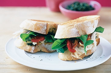 Chicken and Basil Toasties  - Chicken and basil toasties forget slaving over the stove for a night.