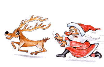 SaNtA chasing DeeR - Santa chasing a deer.. might gift it to you.. Merry Christmas...!!!