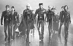 X-Men Movie - This is a black and white picture of the cast of 'X-Men', the movie.