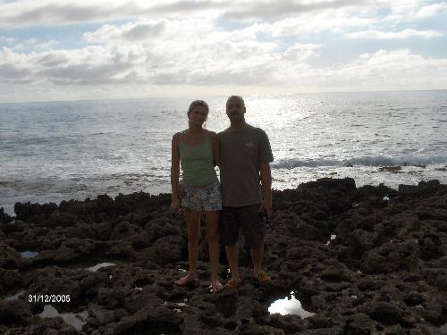 sun setting on the lives of robert & keri - this is facing west on the north shore of oahu. the suns going down on me.