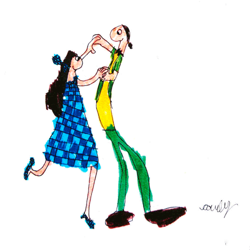 Dancing - Dancing at a party cartoon