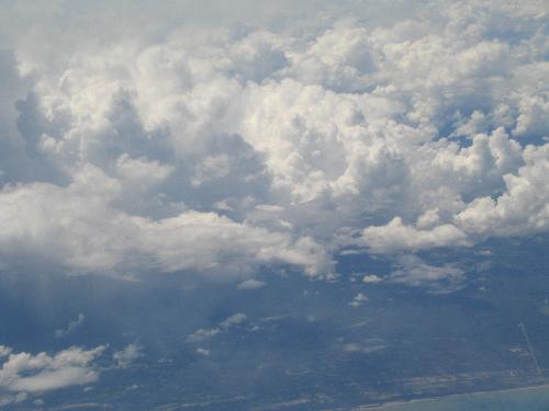 Blue Sky - More blue sky pictures. This one has more clouds. Really puffy and soft looking.  There are lots of hidden pictures in this one. Use your imagination. What do you see?