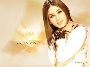 kareena - she is here looking very pretty in white , must add the radiance of this image is awesome .