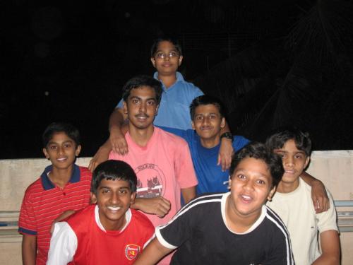 just after v creamed a team at football - Top: NIKHIL Middle: GAURAV, KARAN, NEELESH, NACHIKET Bottom: ADVAIT, SAHAN