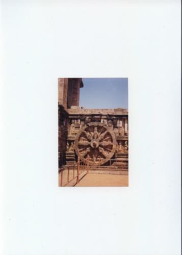 Wheel of Sun chariot - This is the wheel of sun chariot of konark, Orissa,India. In ancient times people use to calculate the time of the day by the amount of sunlight falling on the wheel.