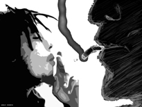 bob marley - bob marley smoking a joint