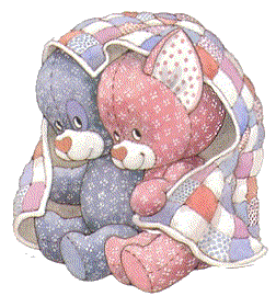 Bears in Blanket - Two cute bears huddled in a blanket