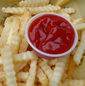 french fries - french fries with ketchup.
