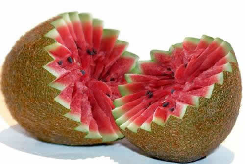 peach and watermelon - Wow, peach and watermelon comes.