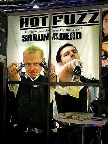Hot Fuzz Poster - This is a picture of a 'Hot Fuzz' promotional movie display.