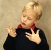 What is your myLot best response rating? - An picture of a young boy learning how to count with his fingers.