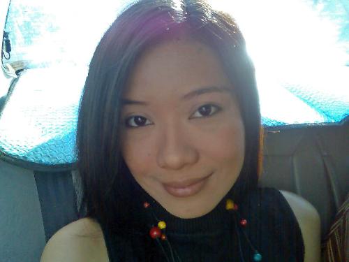 graduation party - we're on the way to graduation party. im taking picture of myself inside the car.
