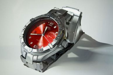 guess watch collection - silver metal with red guess watch
