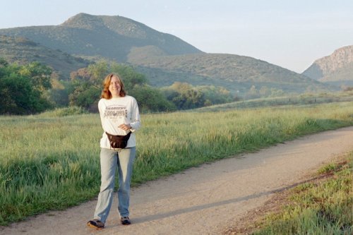 Picture of me walking in Mission Trails Park. - This is actually a self-portrait that I took before my computer got all screwy.