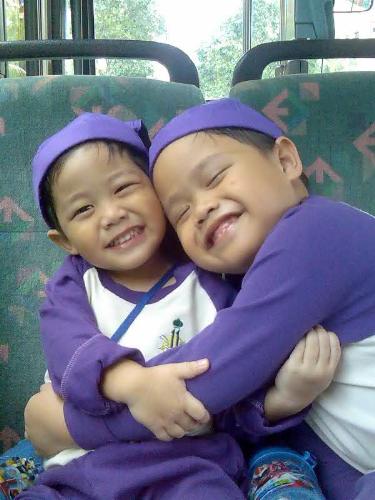 Brotherly hug - Love is all that i can give to you. Let's hug for the camera!