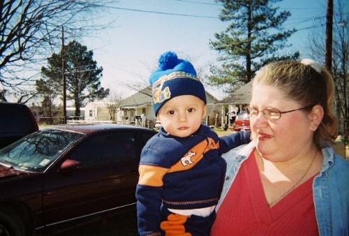 my sister - This is my sister with only grandchild,and she is a hard person but he can make her melt