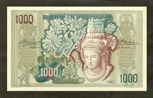 Indonesian money - Indonesian money 1000 rupiah 1957