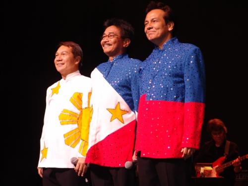opm - original pinoy music, apo hiking society in philippine flag designed barongs