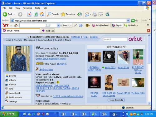orkut - its my orkut homepage