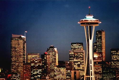 seattle - seattle nighttime skyline