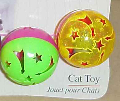 cat ball toy - the noisiest cat toy ever-but they love it.