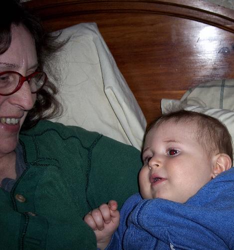 Giovanni and me  - Gio snuggling with his gran..me