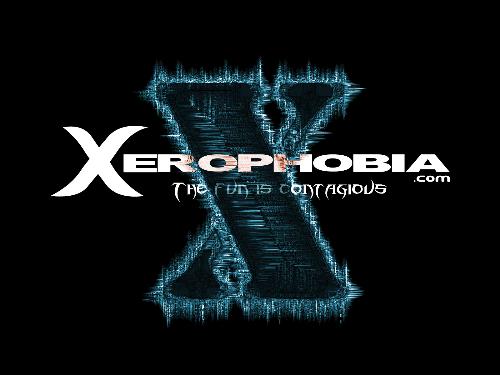 Xerophobia's official wallpaper - This wallpaper is my own creation and represents the logo of my gaming website: xerophobia.com  It's been created from scratch and entirely in Photoshop CS2.  You may use it on your own computer if you feel like it! :)