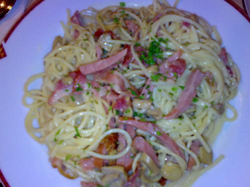 bacon sausage pasta - a nice helping of a meat-filled pasta