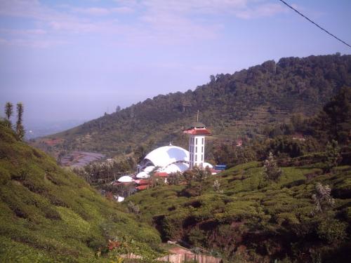 puncak megamendung - mosque on puncak megamendung photograph from mas mountain