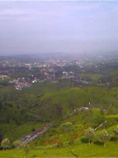 megamendung puncak - panoramic bogor city from hill