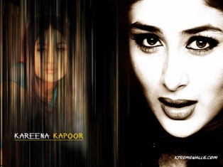 photography - This is a touched u picture of kareena . The black and white effect of photography .