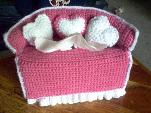 One of my favorite projects! - It is a sofa tissue box cover. Everyone in my family and circle has one and I have sold a few too! LOVE them They are so vute!